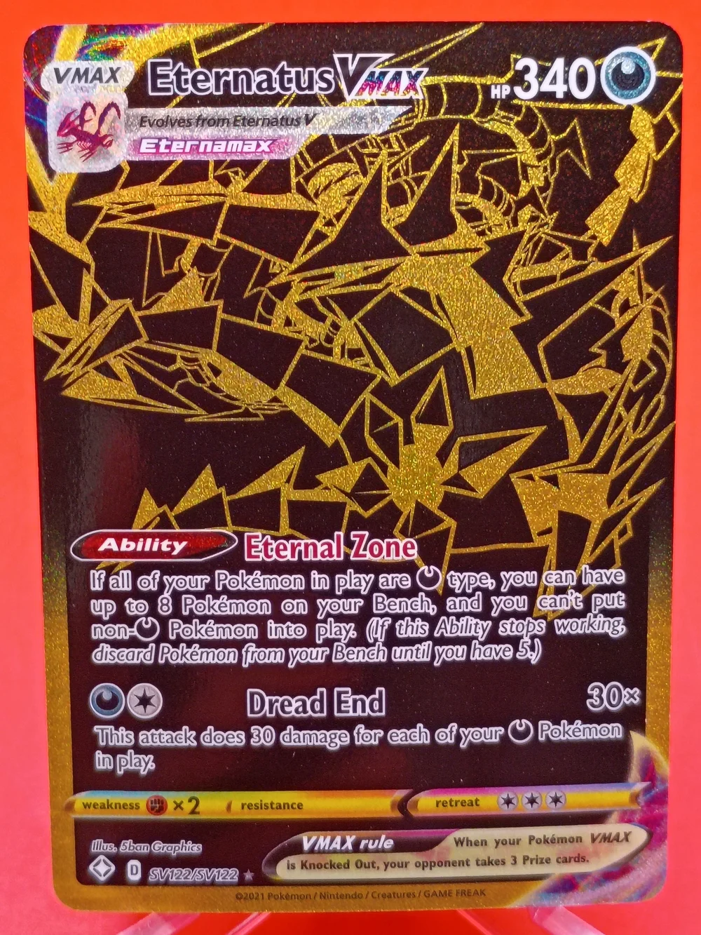 Eternatus VMAX SV122/SV122 Sword & Shield Shining Fates Secret Rare NM Pokémon